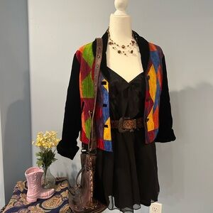 vintage 80s patchwork velvet jacket